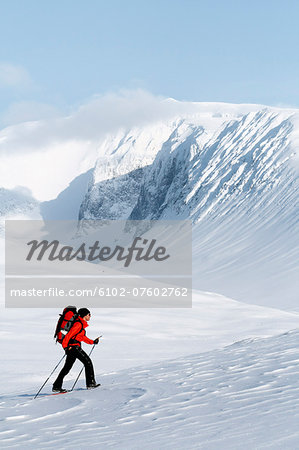 Person skiing, Lapland, Sweden