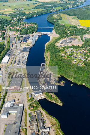 Aerial view of Avesta, Dalalven, Dalarna, Sweden