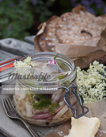 Marinated herring in jar, Sweden