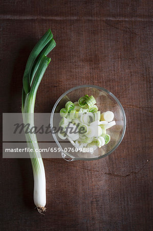 Spring onions, whole and chopped