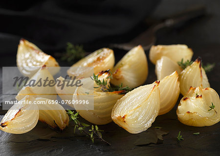 cippolini onions roasted with thyme