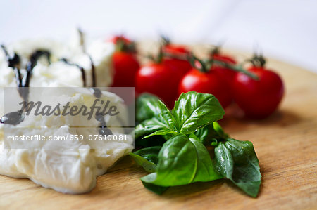 Tomatoes, mozzarella and basil