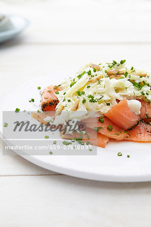 Smoked salmon with Waldorf salad Smoked salmon with Waldorf salad