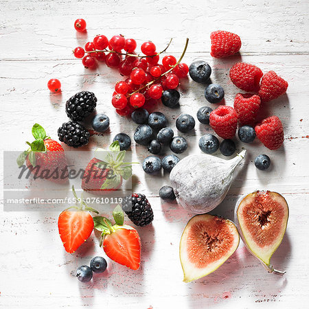 Various berries and figs