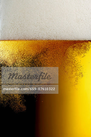 Bubbles in a beer glass (close-up)