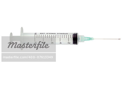 medical Syringe and needle isolated on a white background. (clipping work path included)
