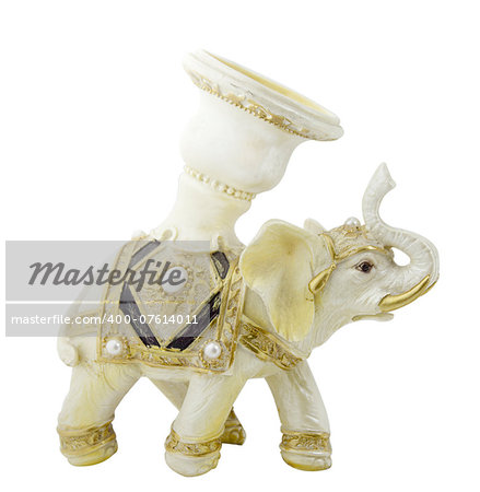 Elephant Statue on white background