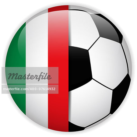 Vector - Italy Flag with Soccer Ball Background