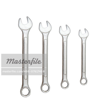 Isolated  set of fix wrench on white background
