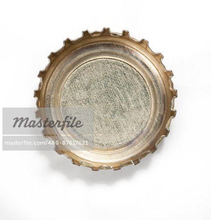 close up of a bottle cap on white background with clipping path
