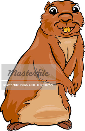 Cartoon Illustration of Funny Gopher Animal