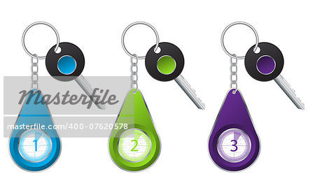 Key infographic background design with different colors and options