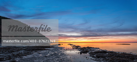 Panorama of  ocean beach (Blomidon Provincial Park, Nova Scotia, Canada)