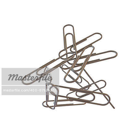 paper clips isolated on white background