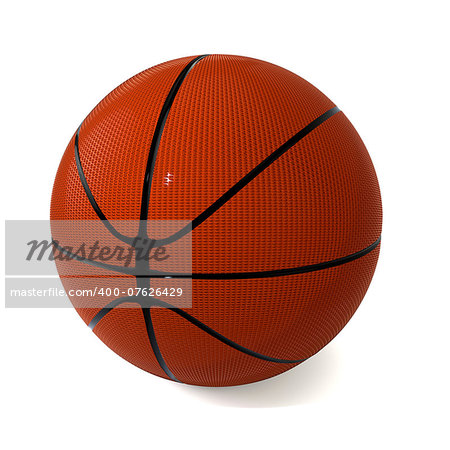 Basketball on a white background as a sports symbol