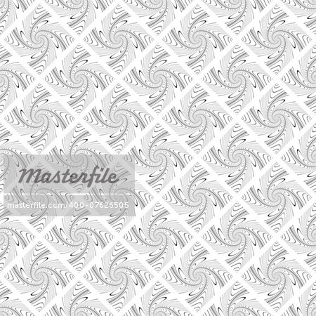 Design seamless vortex movement strip geometric pattern. Abstract monochrome waving lines background. Speckled texture. Vector art