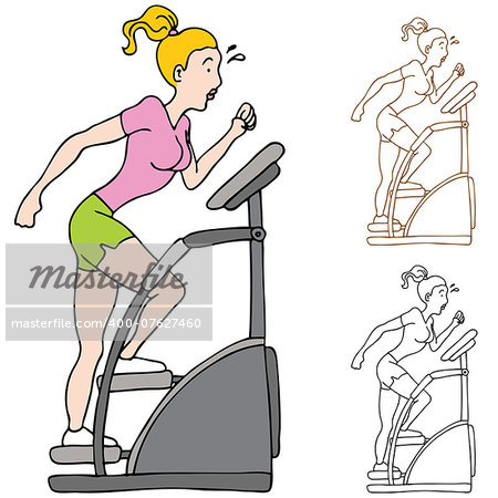 An image of a woman exercising on a stairclimbing machine.