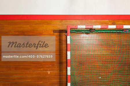 Vintage style goalpost in old gym