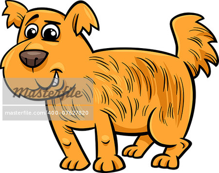 Cartoon Illustration of Cute Shaggy Dog