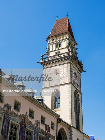 Image of the city hall in Passau, Germany in Summer