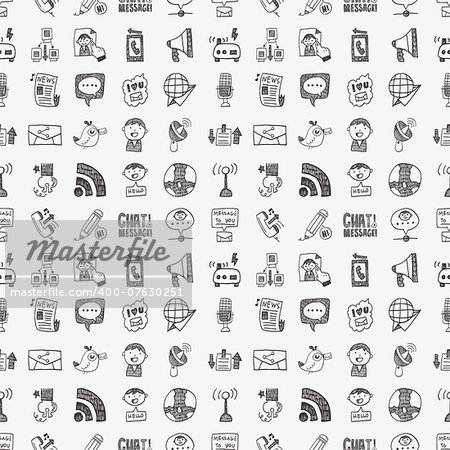 seamless doodle communication pattern