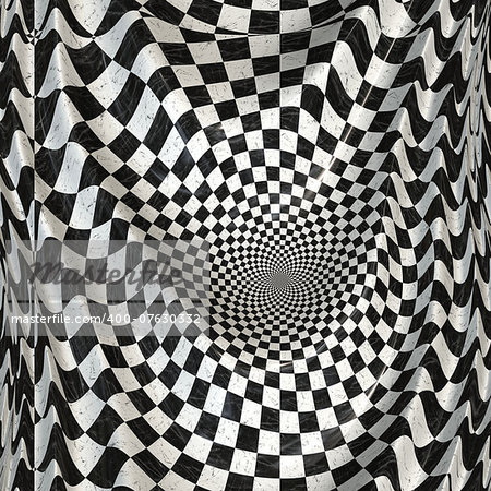 Abstract black and white checkered banner background.