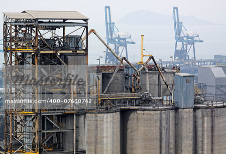 cement factory close up at day