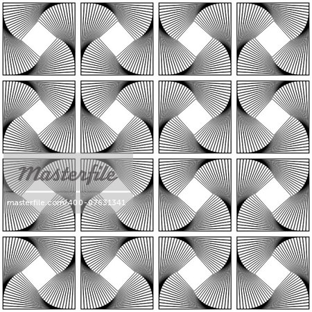 Design seamless swirl movement geometric pattern. Abstract monochrome waving lines background. Speckled twisted texture. Vector art