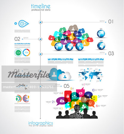 Timeline Infographic design template with paper tags. Idea to display information, ranking and statistics with orginal and modern style.