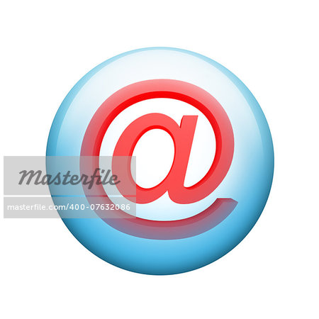 E-mail symbol. Spherical glossy button. Web element