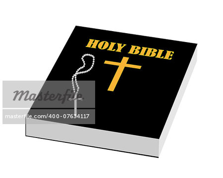 scriptures bible with a cross on a white background