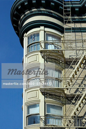 Stairway outside of old building in San Francisco