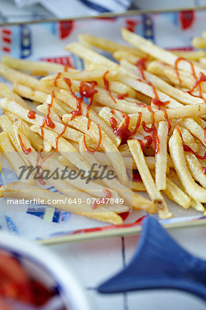 French fries with tomato ketchup