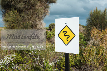 Snake warning roadsign, Victoria, Australia