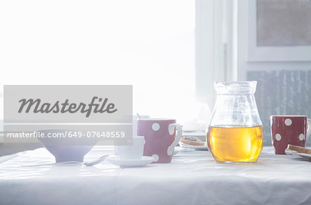 Table set for breakfast Table set for breakfast