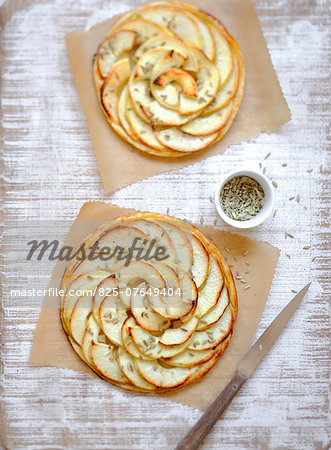 Apple and aniseed thin pastry tarts