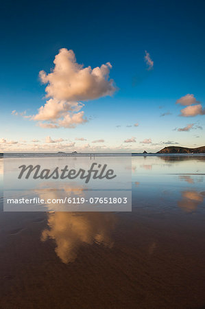 Trevose Head and Constantine Bay at sunset, Cornwall, England, United Kingdom, Europe