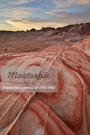 Sandstone forms at dawn, Valley of Fire State Park, Nevada, United States of America, North America