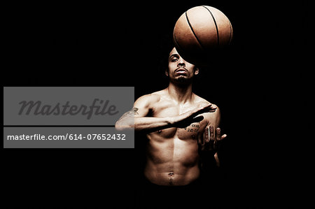 Basketball player throwing basketball