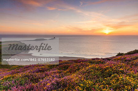 Rhossili Bay, Worms End, Gower Peninsula, Wales, United Kingdom, Europe