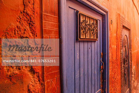 Door in an alley in the Medina, UNESCO World Heritage Site, Marrakech, Morocco, North Africa, Africa