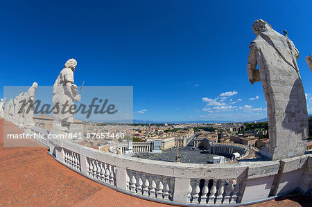 View from the dome of St. Peter's Basilica, Vatican, Rome, Lazio, Italy, Europe
