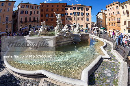 Fontana del Nettuno (Fountain of Neptune), Piazza Navona,  Rome, Lazio, Italy, Europe