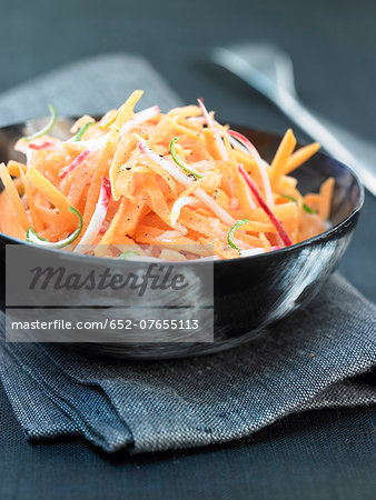 Grated carrot and radish salad