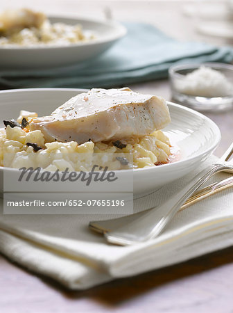Pollock with truffle risotto Pollock with truffle risotto
