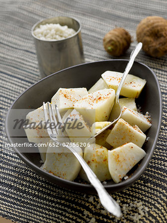 Taro with coarse salt and spices Taro with coarse salt and spices