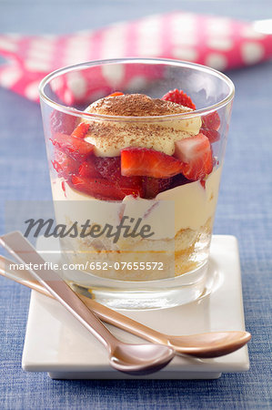 Orange blossom and strawberry tiramisu