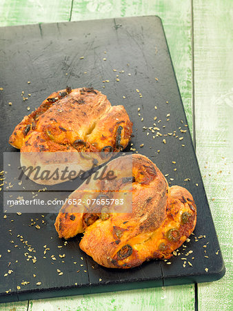 Tomato,olive and tuna bread