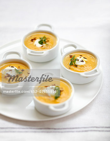 Cream of pumpkin soup with caraway