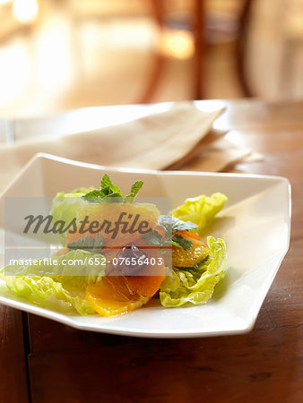 Lettuce,carrot and orange salad